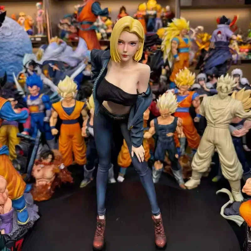

New 32cm Dragon Ball Android 18 Gk Resin Statue Collectible Anime Figure Desktop Ornament Adult Collection Decoration Gift Fans