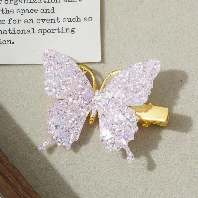 Glitzernde Schmetterlings-Haarspangen, rutschfestes Design, schön für kleine Mädchen, für den täglichen Gebrauch, Geburtstagsfeiern – Detail 11