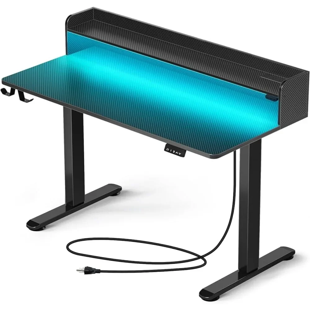 Standing Desk with LED Lights & Charging Station,47