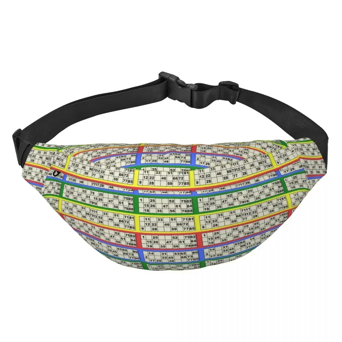 90 Ball Bingo Paper Game Fanny Pack Women Men  Sling Crossbody Waist Bag for Running Phone Money Pouch