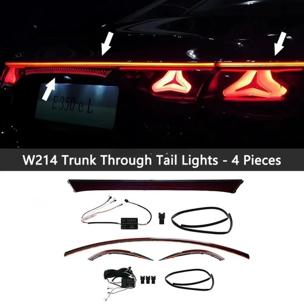 

For Mercedes Benz E Class W214 Through Tail Lights 2024 E260 E300L Brake Direction Warning Rear Tail Light Car Trunk Lamp