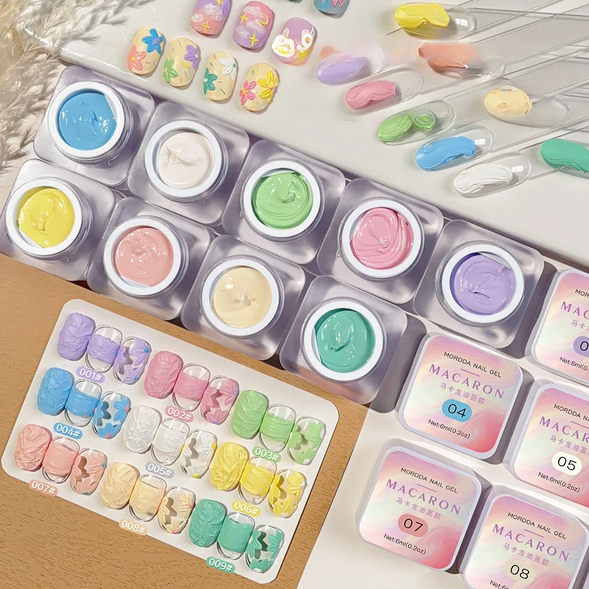 9Colors 6ml 3D Effect Oil Painting Gel Drawing Super Texture Painting Gel Soak Off UV LED Semi Permanent Pigmented Paint Art Gel