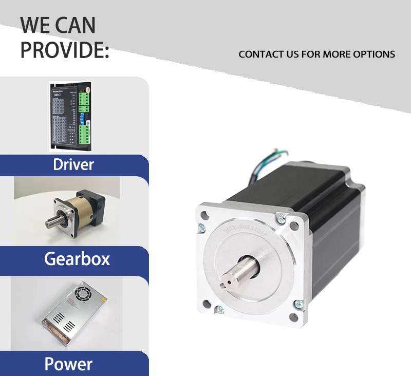 Motor paso a paso híbrido Nema34 bifásico de alto par de 12 Nm con controlador de motor para kits CNC y aplicaciones impulsadas