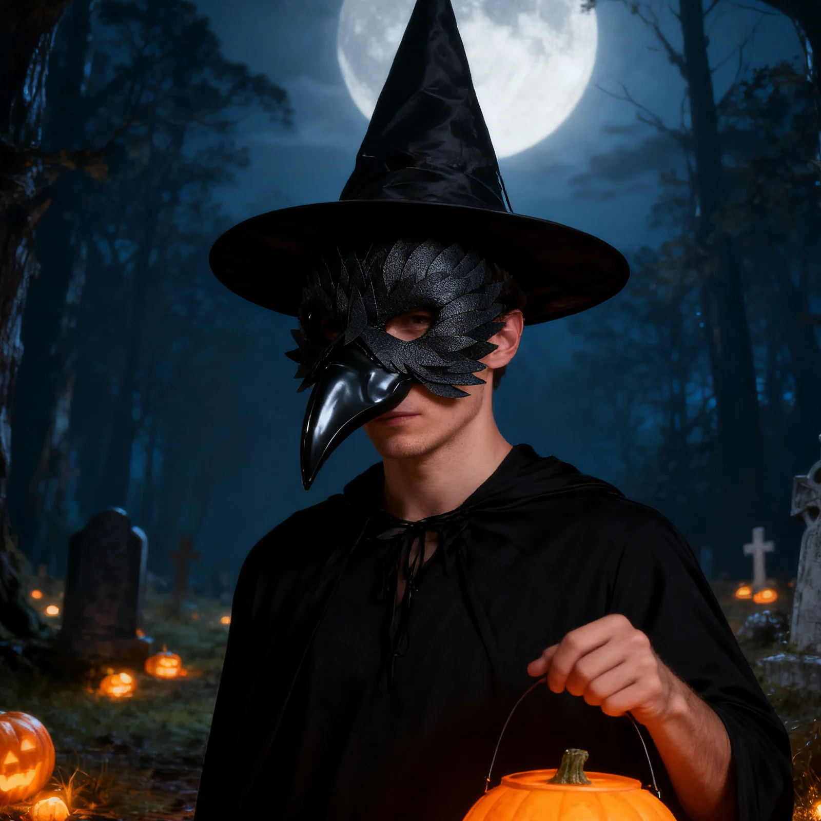 

Halloween Half Mask Owl Style - Beautiful Plumed Animal Face Cover for Men Women - Masquerade Costume Cosplay Party Carnival