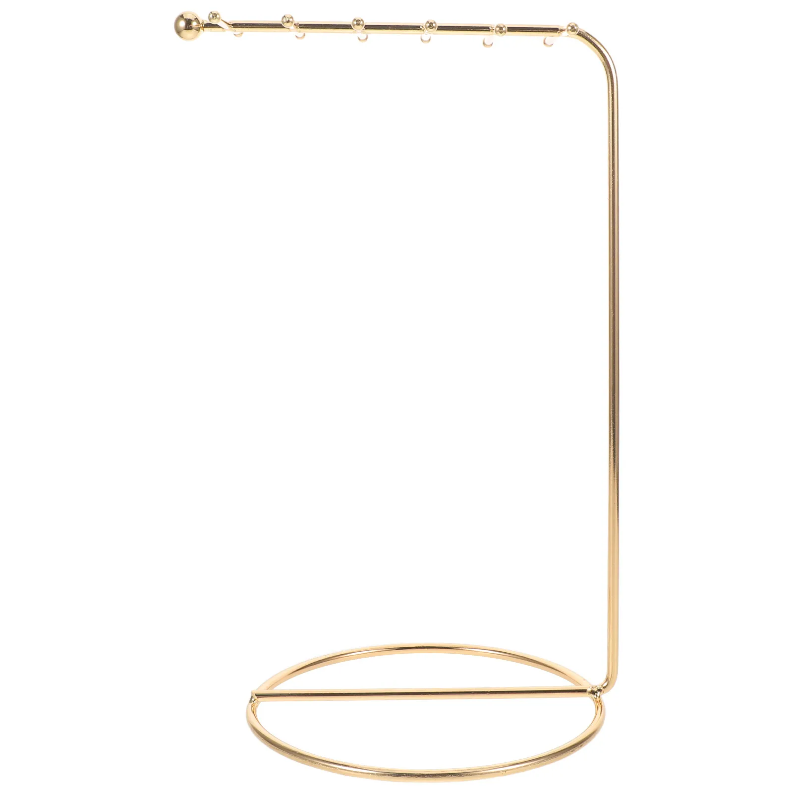 

Elegant Metal Jewelry Display Rack Necklace Earring Bracelet Keychain Hanging Organizer Desktop Tabletop Space Saving Modern