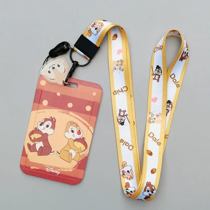 Cute Squirrel Brother Credential Holder Cartoon Lanyards for Key Neck Strap Phone Charm Strap Keychain Keyring Accessories Gifts