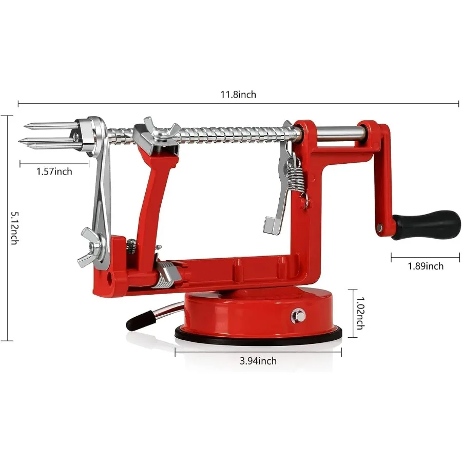 Efficiënte en duurzame appelschillerboor met constructie van chroomgoten magnesiumlegering en roestvrijstalen messen voor eenvoudige snijden