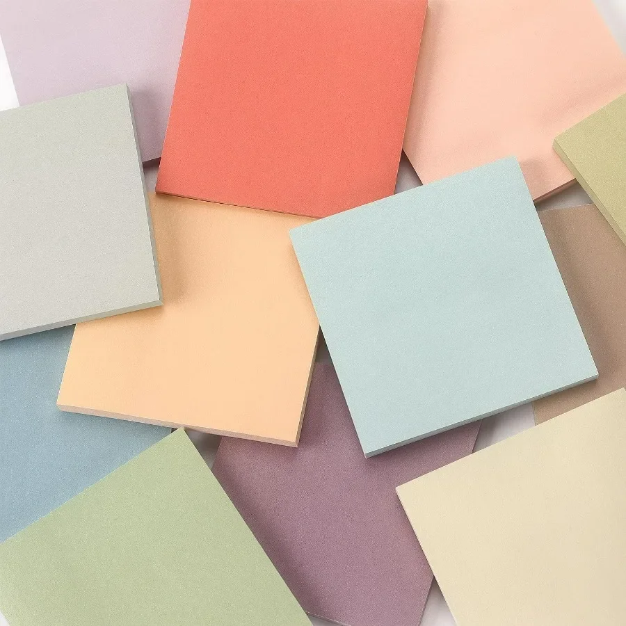 ملاحظات لاصقة مقاس 3 × 3 بوصة 12 عبوة من 12 وسادات ملاحظات ذاتية اللصق بألوان عتيقة متنوعة مع 50 ورقة لكل وسادة مثالية للمكتب والمدرسة