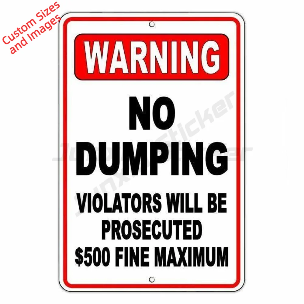 No Dumping Violators Will Be Prosecuted 500 Fine Vinyl Decal For Wall Weatherproof Sticker Bold Lettering Waste Area Notice