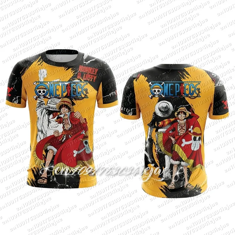 2026 One Piece Anime Luffy Zoro T-Shirt 3D Short-sleeved Football Men's Casual Cosplay Loose Kid Breathable Sports Jersey Gift