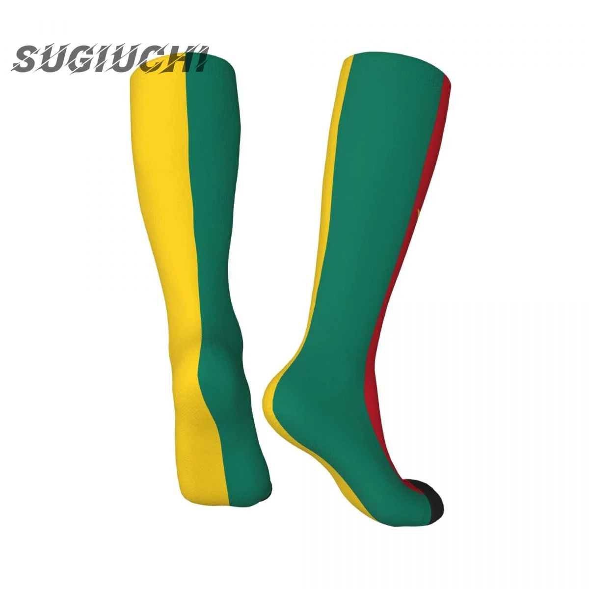 Cameroon Vlag Polyester 3d Bedrukte Sokken Voor Mannen Vrouwen Casual Hoge Kwaliteit Kawaii Sokken Straat Skateboard Sokken