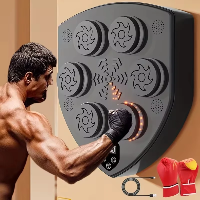 Professional Wireless One Punch Boxing Machine Smart Fitness Electronic Strength Testing Wall-Mounted Target Trainer