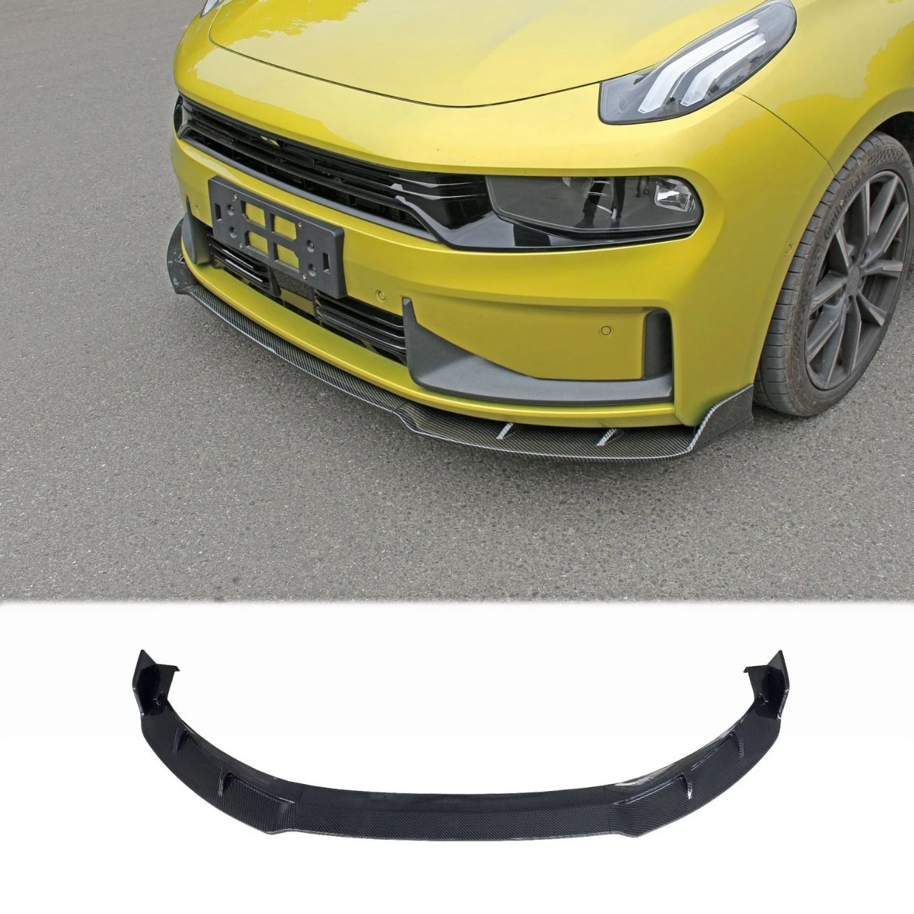 Suitable for Lynk & Co 03 front lip bumper carbon fiber pattern sports version shovel modified bar surround