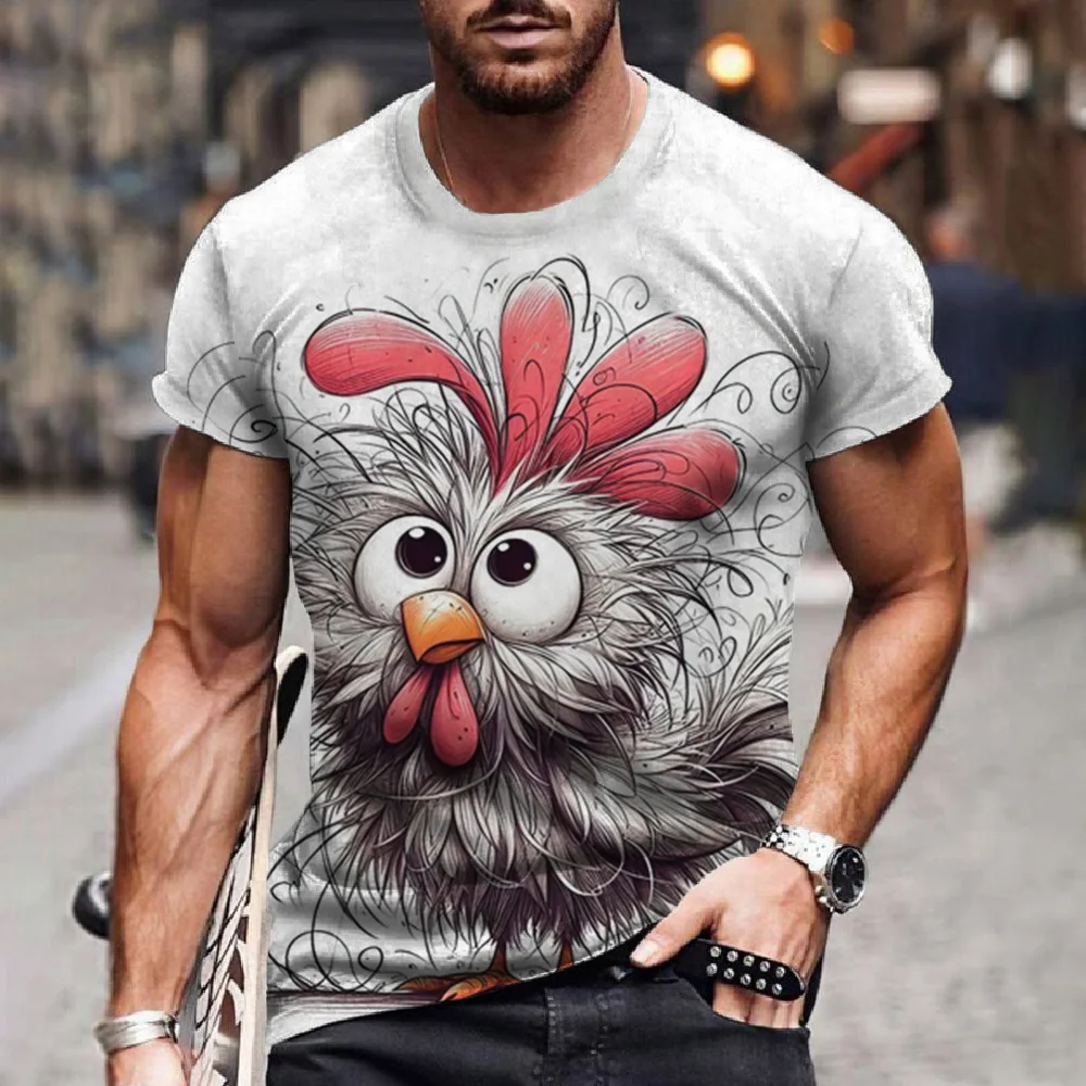 

Summer Men's T Shirt 3d Print Funny Animal Street Casual Short Sleeve Cartoon T-Shirts Fashion Streetwear Male Men's Clothing