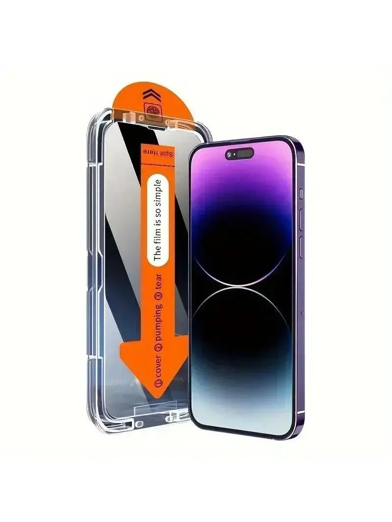 

2PCS Tempered Glass Film for IPhone 16 15 Plus 12 13 Mini 14 11 Pro Max XR Xs Max Screen Protector Add Install Dust Removal Kit