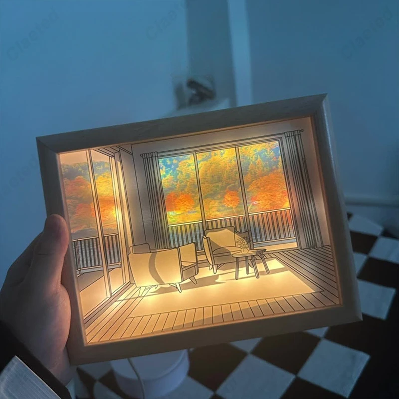 Cornice creativa per illuminazione a LED con luci Bar Caffetteria Camera da letto Studio Atmosfera Illuminazione decorativa