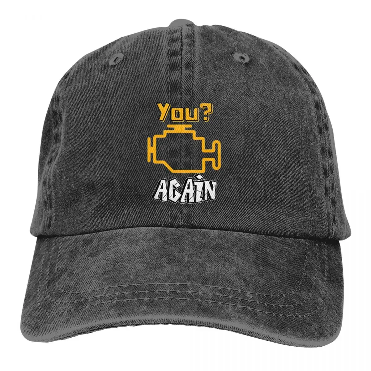 

Retro Check Engine You Again Automotive Baseball Cap for Men Women Distressed Denim Washed Snapback Hat Adjustable Fit Hats Cap