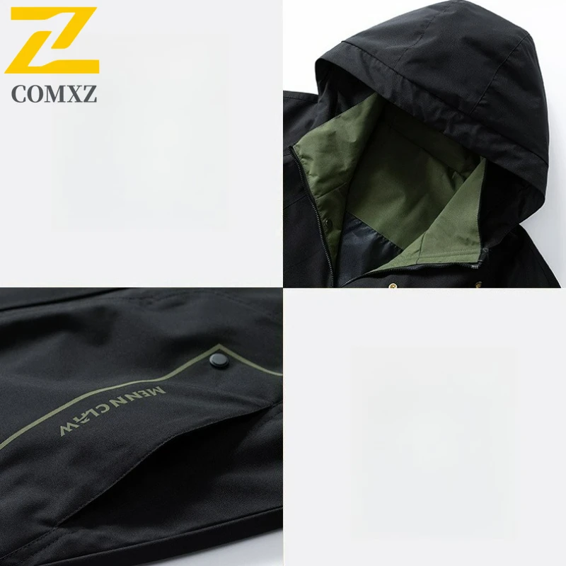 Gorpcore Lightweight Hiking Jackets Men's Autumn Zipper Rainproof Windbreaker Men Trendy Hunting Jogging Hooded Stormcoat Jacket