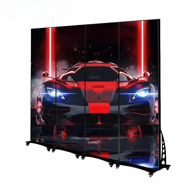 3 Folding LED Poster Display New Style P2.5 Poster LED Display Moving Led Screen With Wheel