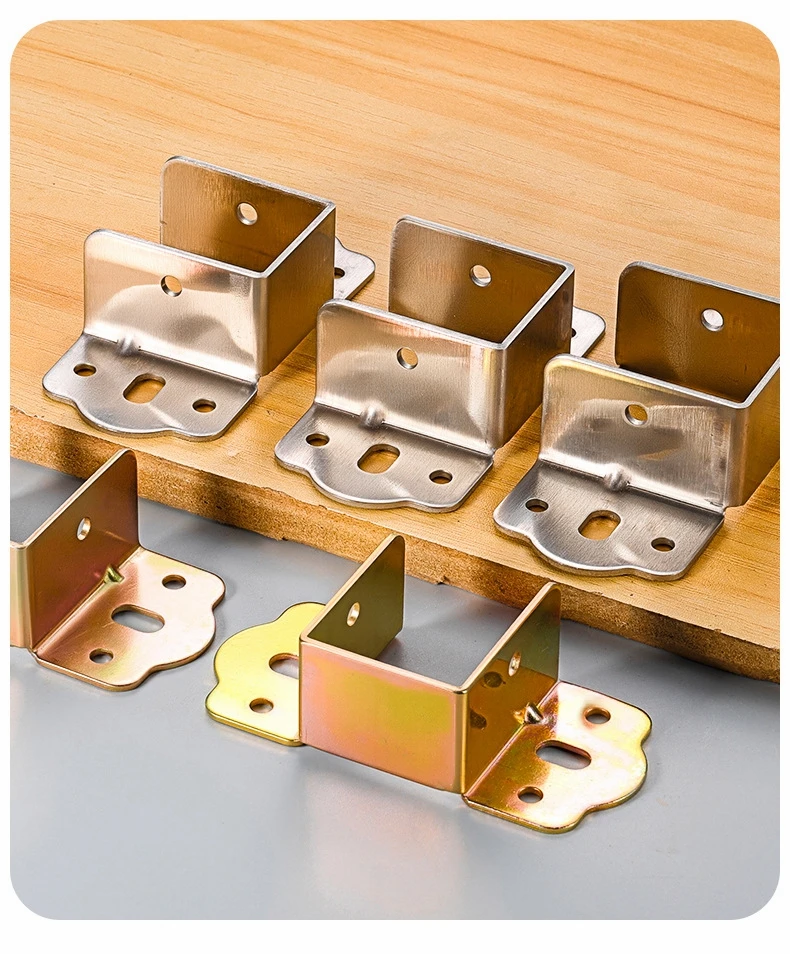 U Shape Bed Beam Support Metal Stand Bed Rail Brackets Wood Fixed Connector Thickened Bed Corner Hinges Hook Furniture Hardware