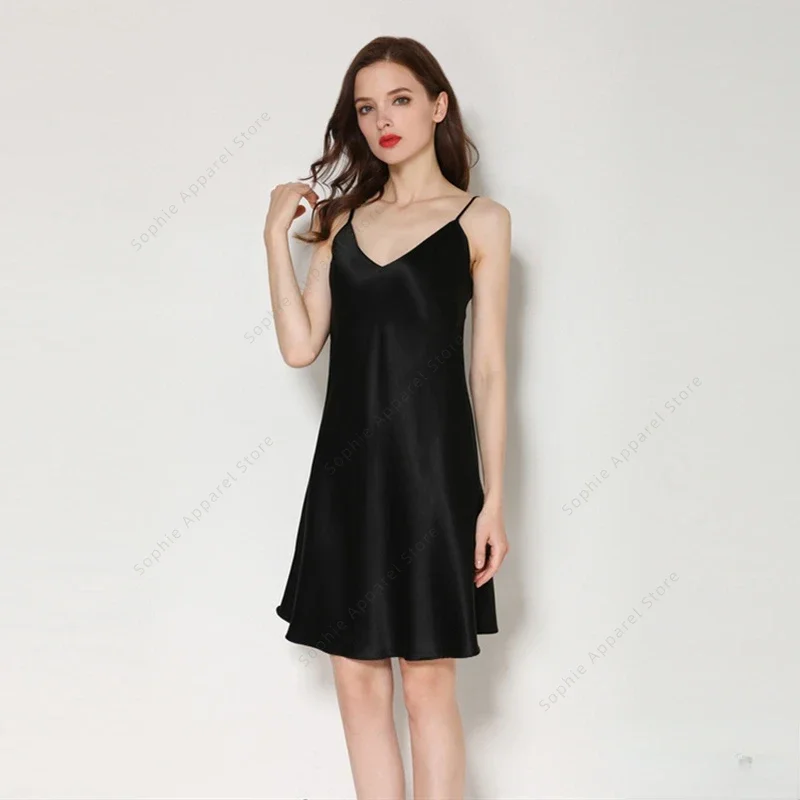 

Silk Pajamas for Women Nightgown Dress 93% Mulberry Silk Robe Women's Sleep Lounge Underwear