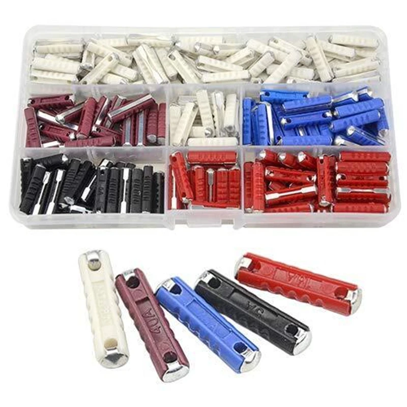 200pcs 5 Kinds Ceramic Fuse Electrical Continental Fuses Assortment Kit 5A 8A 16A 25A 40AMP for Car Two-wheeler