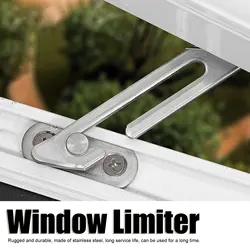 Limitador de ventana de acero inoxidable, tope limitador de ventana abatible, bloqueo de seguridad para niños, accesorios de captura
