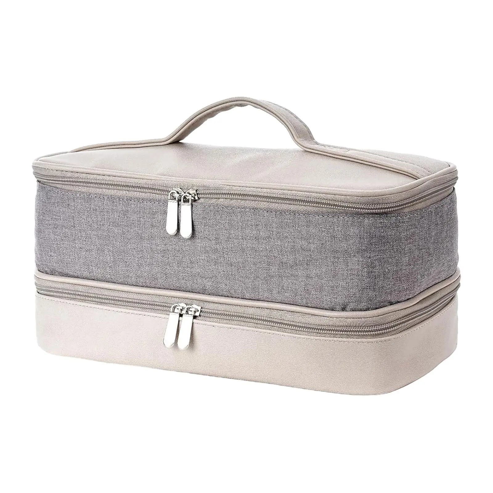 حقيبة تخزين مجفف الشعر، مقاومة للماء، حقيبة حمل متعددة الوظائف بطبقة مزدوجة