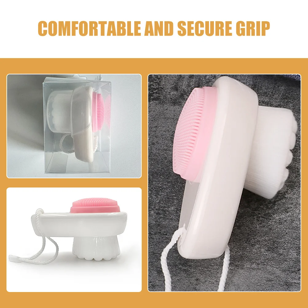 Double Sided Silicone Face Washing Brush Soft Facial Cleanser Scrubber Deep Cleansing Exfoliating Massage Skin Tool