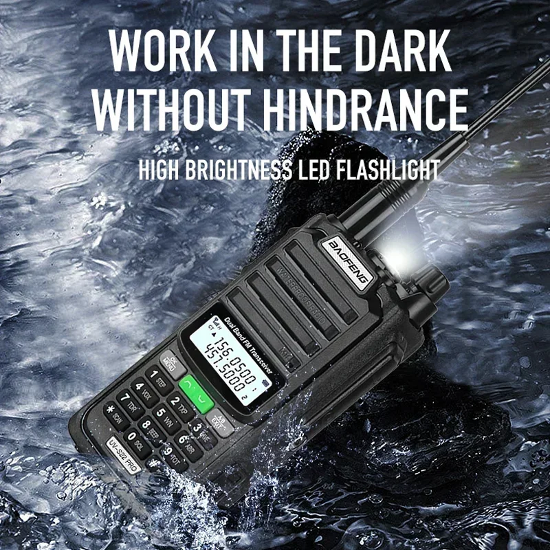 2025 Baofeng Waterproof IP68 Walkie Talkie 10W High Powerful Two Way Radio VHF UHF 128CH Radio Walkie Talkie FM Radio UV-S22 PRO