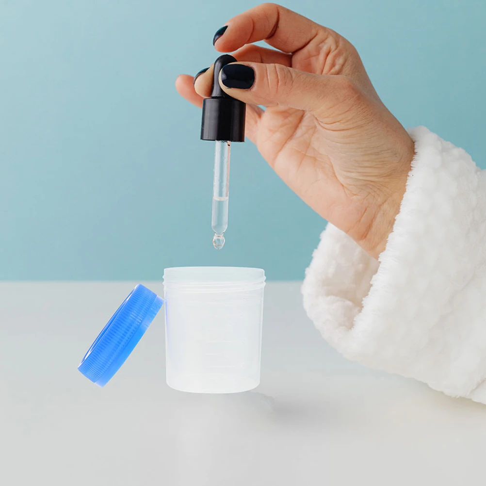 

100Pcs Urine Cups with Lids Stable Material Specimen Containers 40ml Urine Specimen Cups with Lids Test Cup Medical Sample Cup