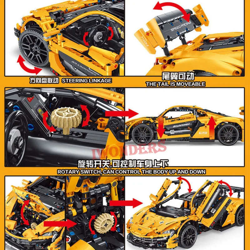 In stock Technic P1 Super Sports Racing Car Building Model 1:10 Building Blocks 2298/PCS Boys Adult Educational Toy Gift