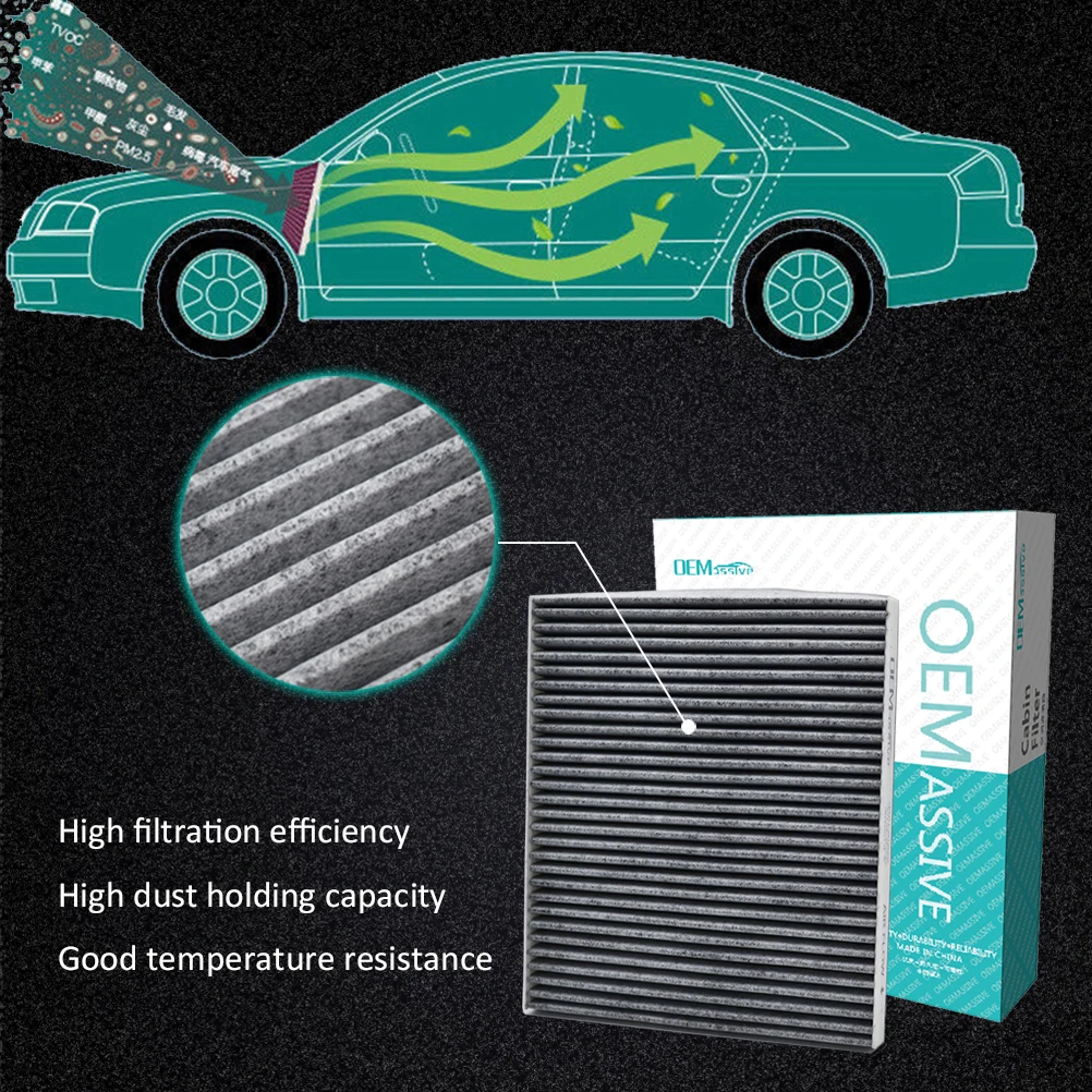 Car Activated Carbon Pollen Cabin A/C Air Filter For Hyundai Accent Tucson Veloster Kia Rio Sportage 97133-2E200 97133-2E210AT