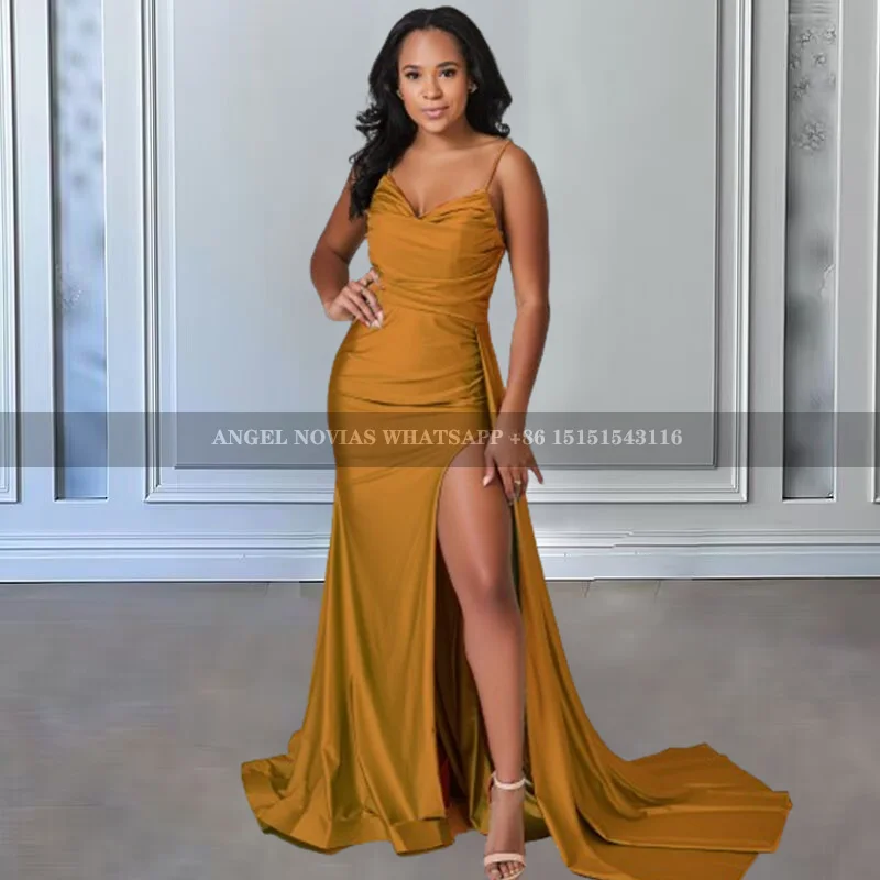 Customized Long Burnt Orange Mermaid Bridesmaid Dresses Corset Bride Maids Gowns vestidos de fiestas robes invitée mariage