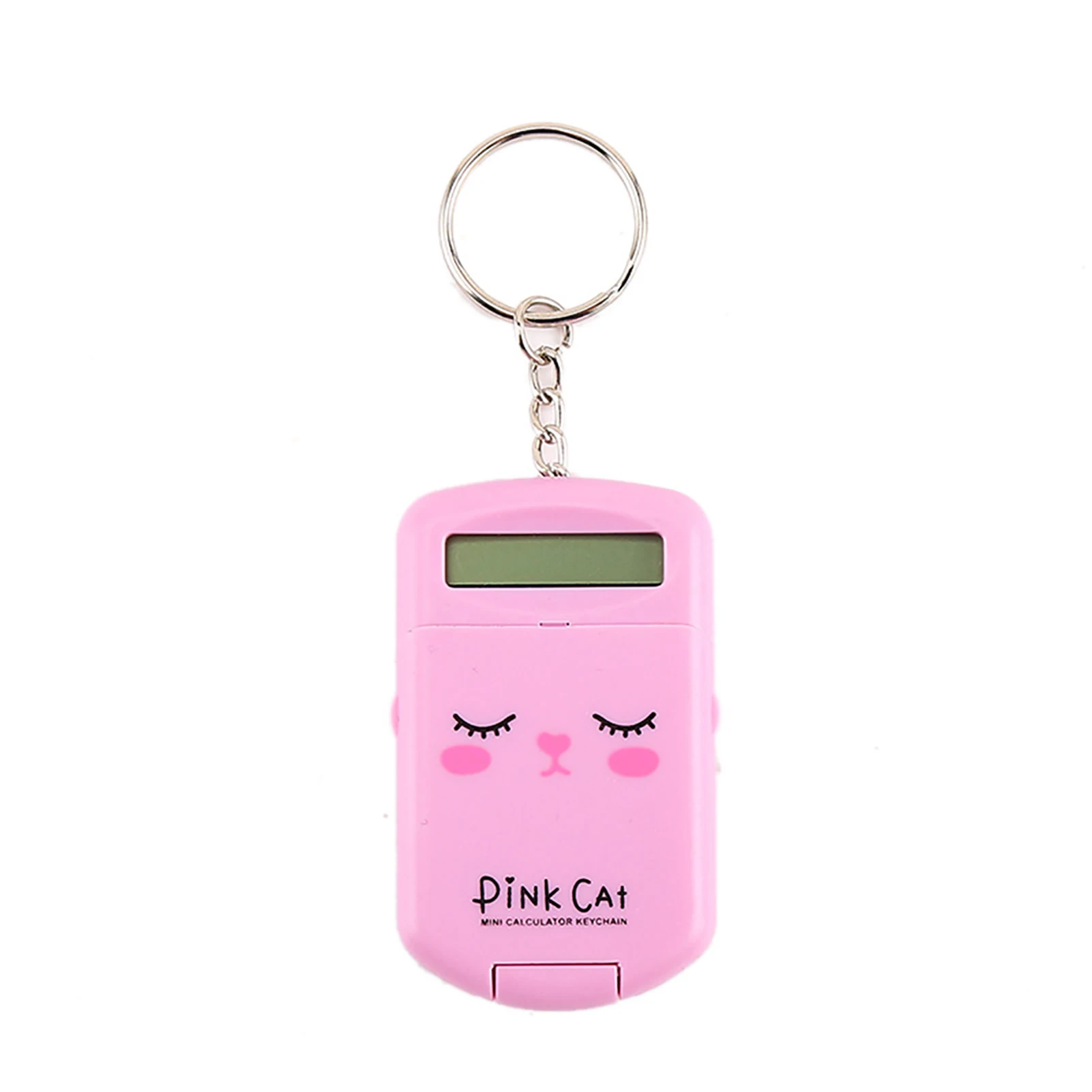 Mini Calculator Cute Cartoon with Keychain 8 Digits Display Portable Pocket Size Calculator for Children Students School