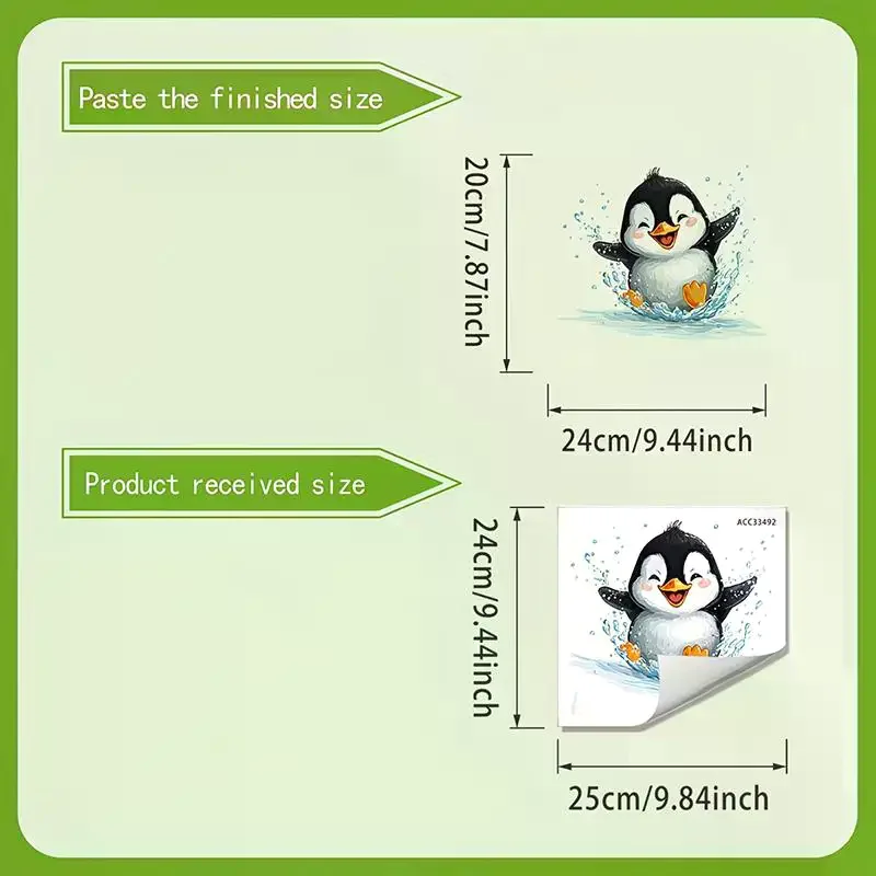 Cute Swimming Penguin Toilet Sticker: Waterproof Bathroom Wall Self-Adhesive Removable Decals Home Decor