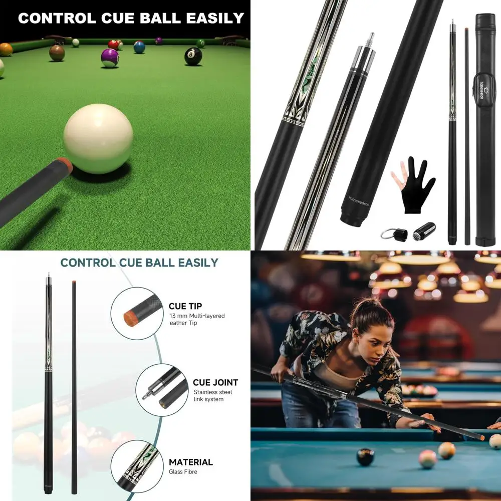 

58-дюймовый профессиональный кий для бильярда из стекловолокна с низким деформированием для домашней игры