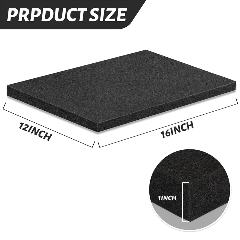 A76K Polyurethane Foam Board,40 X 30 X 2.5Cm Cuttable Foam Insert For Toolbox, Camera, Shockproof Cushioning