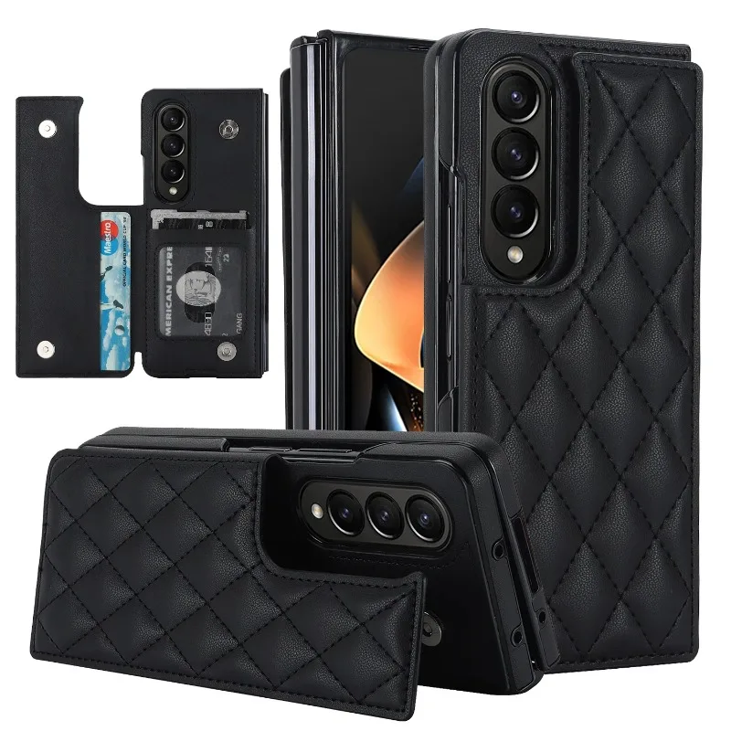 Leather Wallet with Card Holder Phone Case for Samsung Galaxy Z Fold 6 5 4 Fold6 Fold5 Fold4 Fold3 5G Soft Protective Back Cover