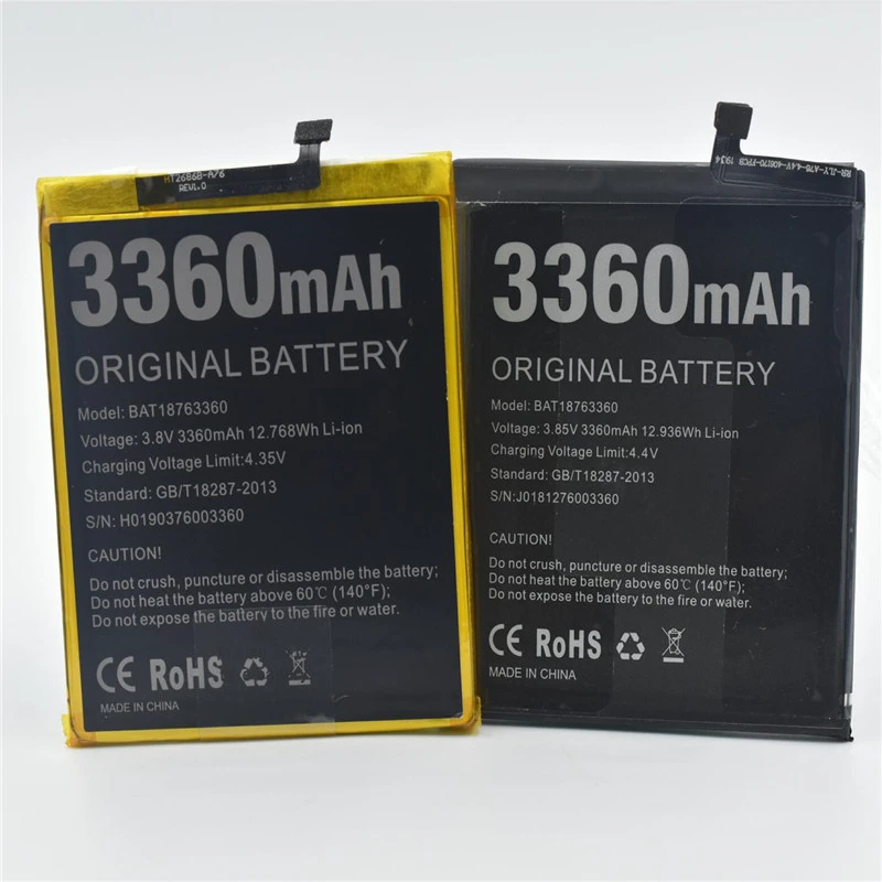 

Mobile phone battery for DOOGEE N10 battery 3360mAh Long standby time High capacity for DOOGEE BAT18763360 battery