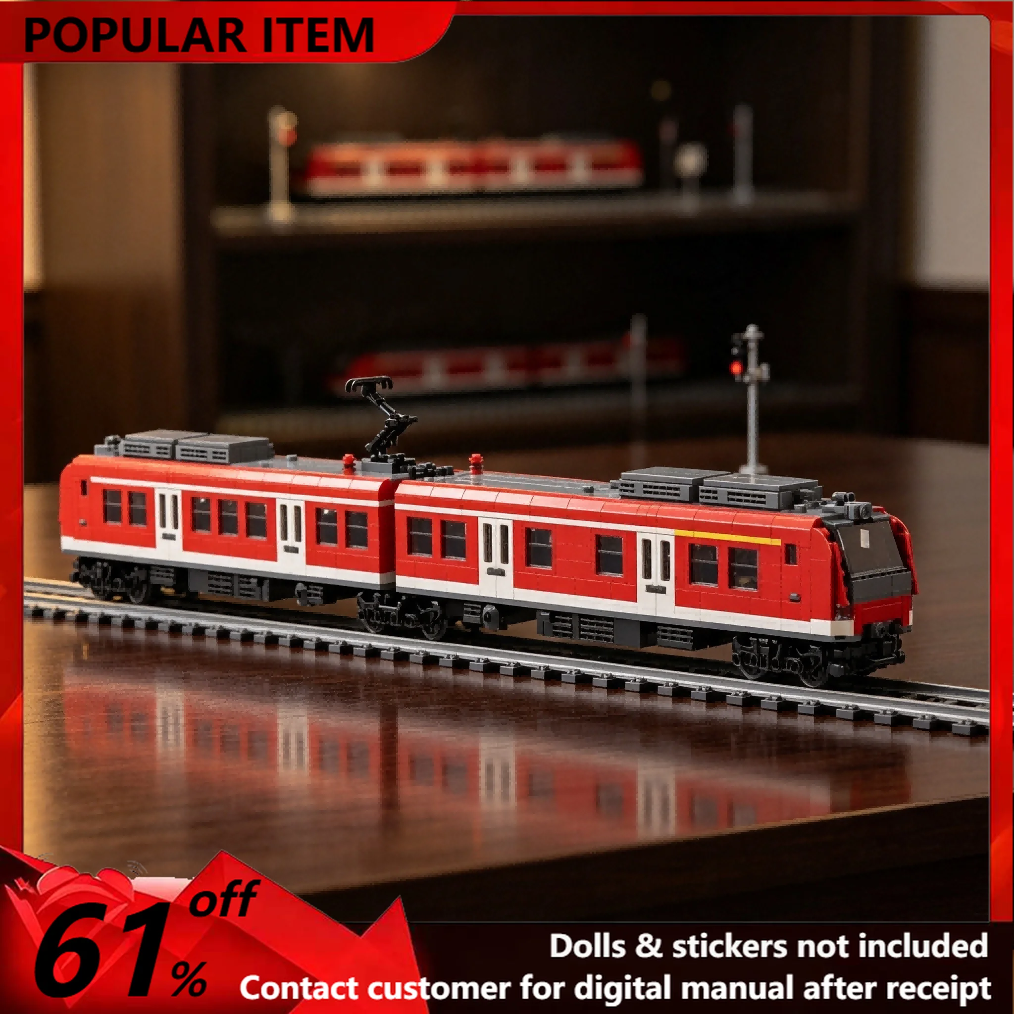 1447PCS MOC City Passenger Multiple‑unit Train Display Ornament Model Building Blocks DIY Assembly Gifts for Adults Collection