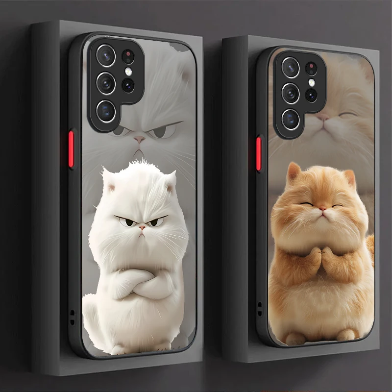 화난 고양이 커플 스타일 케이스 삼성 갤럭시 S25 울트라 S24 S23 플러스 S22 S21 FE A04S A56 A36 A26 A16 A06 A55 A35 A25 A15 5G용 썸네일 2