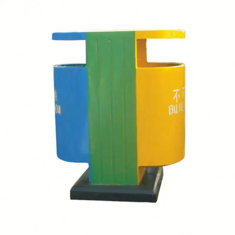 Durable Vertical Fiberglass Trash Can with Funny Cartoon Animal Design Art Park Landscape Decoration for Public Trash Can