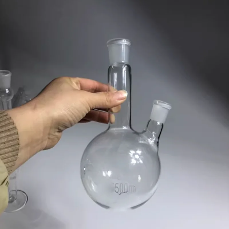 

Distillation flask all-glass distillation extraction accessories bottle 500ml main mouth length 12 cm 24 side mouth 19