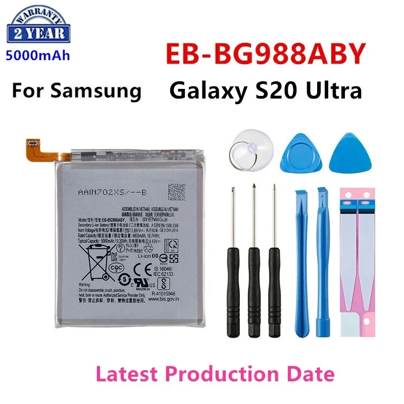 Brand New EB-BG988ABY 5000mAh Replacement  Battery For Samsung Galaxy S20 Ultra S20Ultra S20U Mobile phone Batteries+Tools