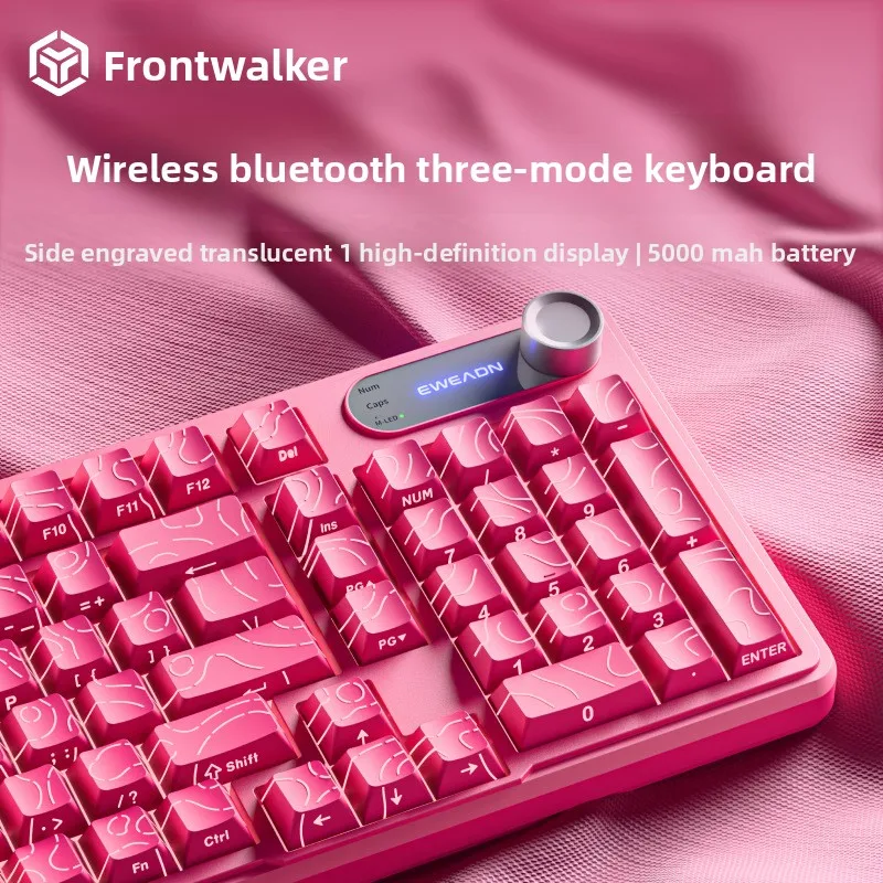 

Беспроводная клавиатура EWEADN V102Ultra — трехрежимная Bluetooth, бесшумная мембрана с механическим ощущением, универсальная для офиса