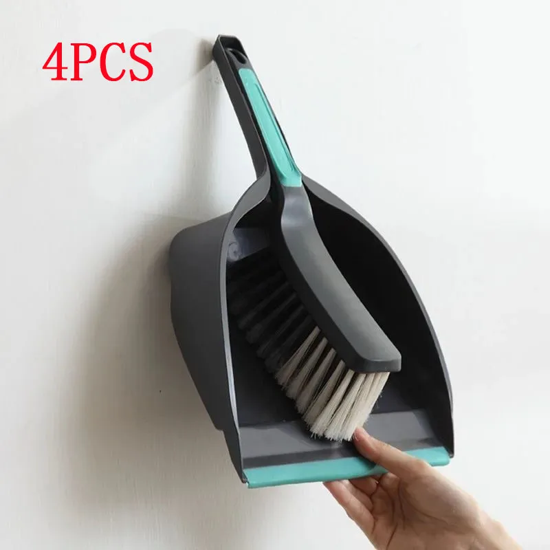 

4set desktop cleaning set small broom and dustpan set PP keyboard brush cleaning brush, small broom and dustpan combination