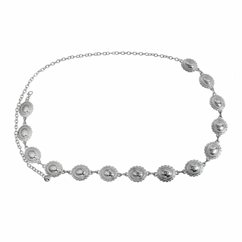 Women's Vintage Frill Oval Waist Chain, Exquisite Design