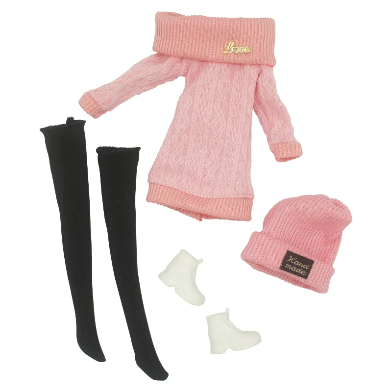 30cm Thin Doll Clothes Daily Casual Sweater 4 Pcs Suit Girls DIY Dress Up Toy Doll's Accessories