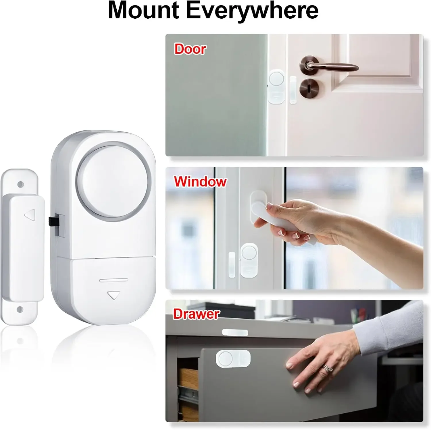 

Wireless Door Window Alarm Security System Magnetic Sensor Anti-theft Alarm for Home Window Door Protection Easy Install Burglar